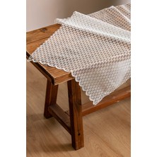 Evdepo Home Taç Petek Desen Kullanıma Hazır Ekstraforlu Pilesiz Tül Perde Tek Kanat - Ekru 100 x 240 cm