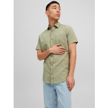 Jack & Jones Kısa Kollu Yağ Yeşili Erkek Gömlek 12235362