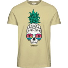 Jack & Jones Jormindskull Tee Ss Crew Neck Fst Beyaz Erkek T-shirt 12238132-Frenc