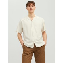 Jack & Jones Rahat Kesim Kısa Kollu Ekru Erkek Gömlek 12231689