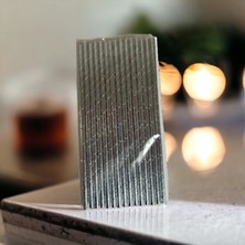KRM Ambalaj 6 mm 19,7 cm Metalize Gümüş Gri Kağıt Pipet, 100 Adet
