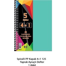 Udeep Spiralli Pp Kapak 4+1 125  Yaprak Ayraçlı Defter