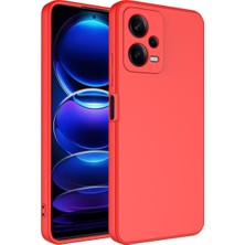 Kzy Xiaomi Redmi Note 12 ile Uyumlu Kapak Kamera Korumalı Içi Kadife Lansman Silikon Kılıf - Kırmızı