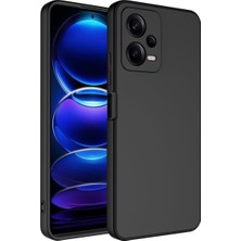 Kılıfmania Xiaomi Redmi Note 12 ile Uyumlu Kapak Kamera Korumalı Içi Kadife Lansman Silikon Kılıf - Siyah