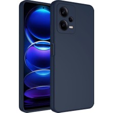 Kılıfmania Xiaomi Redmi Note 12 ile Uyumlu Kapak Kamera Korumalı Içi Kadife Lansman Silikon Kılıf - Lacivert