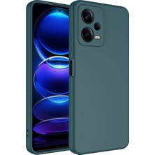 Kılıfmania Xiaomi Redmi Note 12 ile Uyumlu Kapak Kamera Korumalı Içi Kadife Lansman Silikon Kılıf - Koyu Yeşil