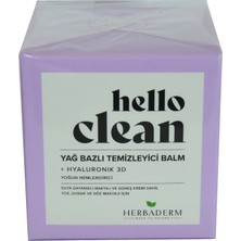 Herbaderm Hello Clean Yüz Dudak ve Göz İçin Yağ Bazlı Temizleyici Balm Hyaluronik 3D 100 ml