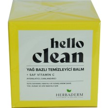 Herbaderm Hello Clean Yüz Dudak ve Göz İçin Yağ Bazlı Temizleyici Balm Saf C Vitaminli 100 ml