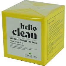 Herbaderm Hello Clean Yüz Dudak ve Göz İçin Yağ Bazlı Temizleyici Balm Saf C Vitaminli 100 ml