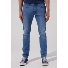Lee Luke Slim Fit Dar Kesim Normal Bel Mavi Esnek Jean Kot Pantolon
