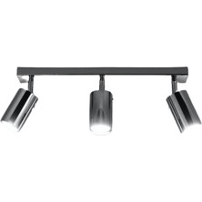 Dylight Retro Krom Hareketli Modern Spor 3 Lü LED Spot Avize Günıiığı Ampullü