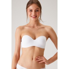 Pierre Cardin 2'li Ekonomik Paket Siyah-Beyaz 6800 Ales Ultra Hafif Bütün Kap Dolgusuz Micro Straplez Sütyen Set