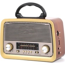 All Avcill 301 Şarjlı Nostaljik Görünümlü Fenerli Radyo Bluetoothlu Mp3 Çalar Radyo Müzik Kutusu RDL-4637 Mp3