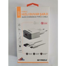 Syrox Q32 Hızlı Sarj Cihazı Orjinal Seti Type-C Hızlı Ev Şarj Aleti 3.0A (Q32 Beyaz)