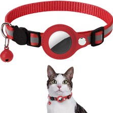 Pet Home Airtag Pu Deri Kılıf Için Yansıtıcı Pet Yakası Gps Izleyici Koruyucu Kapak Bell (Yurt Dışından)