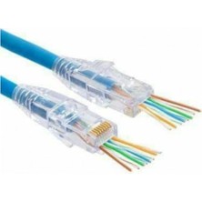 Powermaster Ez RJ45 Cat6 Açık Uçlu Soket 8p/8c Cat6 Konnektör 100 Adet Jack