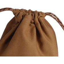 Toyra Iç Cepleri İle Drawstring Çantası Kamp Çantası Çantalar Yürüyüş Seyahat Kahverengi Küçük (Yurt Dışından)