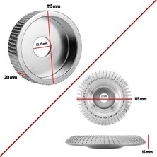 Badem10 Rodex Ahşap Taşlama Törpüleme Oyma Eğe Diski Ahşap Kesici 115 mm Oval Çukurlu (2 Adet)