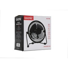 Asonic AS-F20 Masaüstü Metal Siyah USB Fan