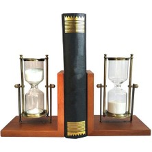 Three Beans Retro Kum Saati Kitap Ayakta Dekorasyon Masası Çalışma Kum Saati Kitaplık Atmosferik Moda Ahşap Bookend | (Yurt Dışından)