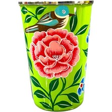 Dedemin Emayeleri Emaye Bardak Fıstık Yeşili Kuş