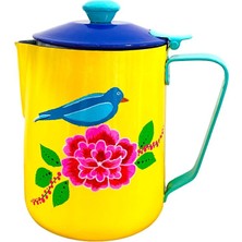 Dedemin Emayeleri Emaye  Kapaklı Sürahi Sarı Kuş