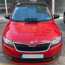 STS Oto Aksesuar Skoda Rapid 2015-2017 Uyumlu Batman Yarasa Ayna Kapağı Piano Black Abs Plastik