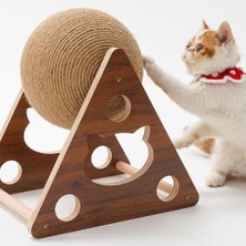 Three Beans Ahşap Kedi Tırlanma Topu Kedi Taşlama Pençe Sisal Halat Çizik Dayanıklı Kedi Oyuncak (Yurt Dışından)