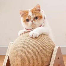 Three Beans Ahşap Kedi Tırlanma Topu Kedi Taşlama Pençe Sisal Halat Çizik Dayanıklı Kedi Oyuncak (Yurt Dışından)