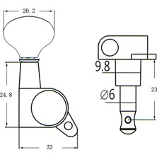 Perfk Gitar Kilitli Dize Tuning Pegs Elektrik Akustik Halk Gitarları Için Tuner (Yurt Dışından)