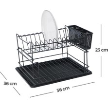 Acar Talon Iki Katlı Tabaklık Bulaşıklık - Siyah