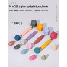 Choice Plus Renk Ahşap Yapı Taşları Denge Taşı 18 Adet (Yurt Dışından)