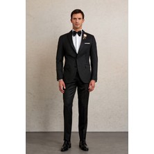 Hatemoğlu Düz Slim Fit Şal Yaka Takım Elbise