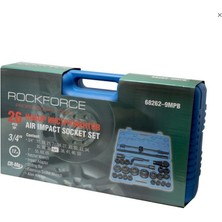 Rockforce  profesyonel Darbeli Lokma Seti 26 Parça 3/4 ve "1" 12 Köşe