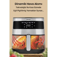 Goldmaster Premio 2000 Watt Yüksek Güç 6,4 Litre Inox Geniş Xxl Dokunmatik Airfryer Yağsız Sıcak Hava Fritözü