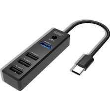 Fuchsia Çoklayıcı 4'ü 1 Arada Usb-C Hub Usb3.0 ve USB 2.0