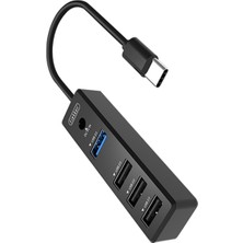 Fuchsia Çoklayıcı 4'ü 1 Arada Usb-C Hub Usb3.0 ve USB 2.0