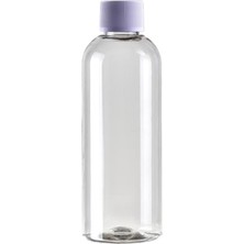 Güvenç Ambalaj 100 Adet - 200ML Plastik Şeffaf Oval Boyunlu Şişe, Boş Düz Beyaz Kapaklı Pet Şişe