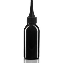 Güvenç Ambalaj 100 Adet - 100ML Plastik Siyah Oval Boyunlu Şişe, Boş Siyah Sivri Uclu Damlalıklı Pet Şişe