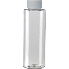 Güvenç Ambalaj 100 Adet - 100ML Plastik Şeffaf Küt Boyunlu Şişe, Boş Düz Beyaz Kapaklı Pet Şişe