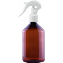 Güvenç Ambalaj 100 Adet - 500ML Boş Plastik Kahverengi Konik Pet Şişe, Beyaz Mini Sprey Başlıklı