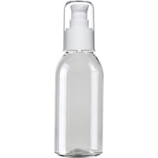 Güvenç Ambalaj 100 Adet - 150ML Plastik Şeffaf Oval Boyunlu Şişe, Boş Beyaz Losyon Krem Pompalı Pet Şişe