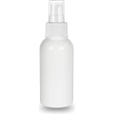 Güvenç Ambalaj 100 Adet - 100ML Plastik Beyaz Oval Boyunlu Şişe, Boş Beyaz Parmak Spreyli Pet Şişe