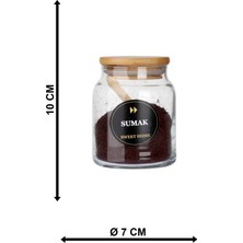 Emdeco Etiketli, Bambu Kapaklı Ve Kaşıklı 12'Li Lüx Baharat Takımı 300ml