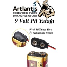 Artlantis 9 Volt Pil Yatağı 1 Adet 9V Pil Yuvası Ikili 9V Pil Başlığı Pil Tutucu Okul Hobi Elektrik Deney