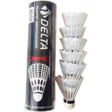 Delta 6 Adet Pratik Kutusunda Plastik Başlı Beyaz Badminton Topu