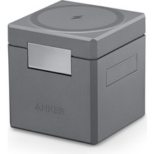 Anker 3in1 Cube 15W Magsafe Destekli Kablosuz Şarj Cihazı - Apple iPhone/Watch/Airpods Uyumlu+30W Adaptör - Y1811 - Siyah (Anker Türkiye Garantili)