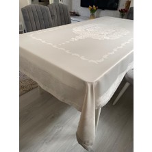Limay Teflon Kumaş Masa Örtüsü Sıvı Geçirmez Yıkanabilir Dantel Görünümlü