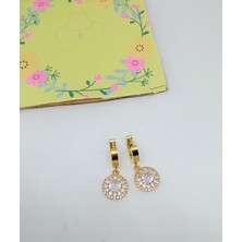 Eke Butik Çelik Küpe Zirkon Taşlı
