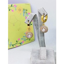 Eke Butik Çelik Küpe Zirkon Taşlı